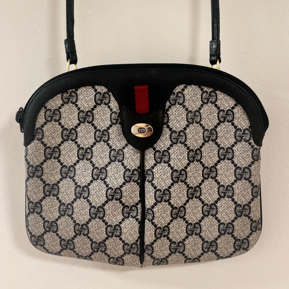 Gucci Navy GG Coated Canvas Crossbody Bag
